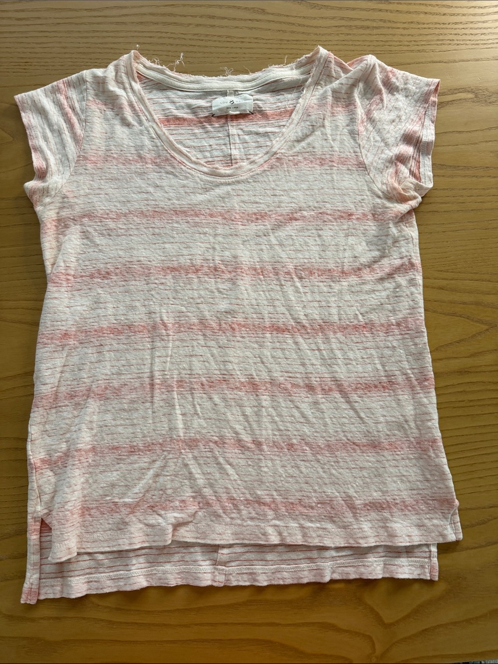 Lou & Grey Pink Striped Short Sleeve Tee